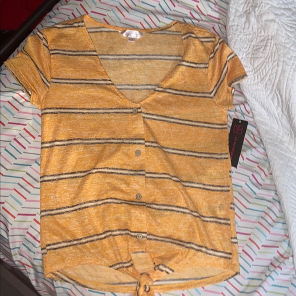 NWT yellow striped shirt with buttons